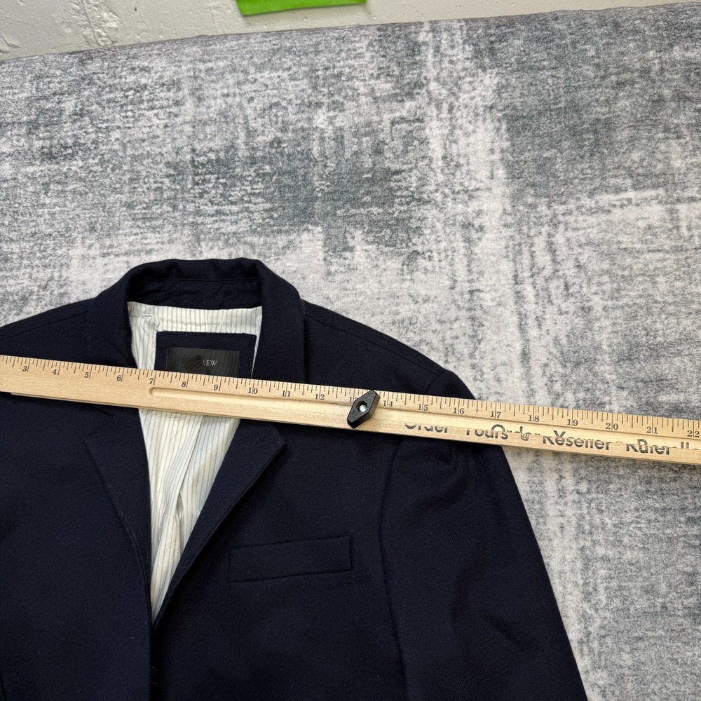 J Crew Regent Blazer Jacket Womens 6 Navy Blue Wool One Button Career Academia - Picture 13 of 14